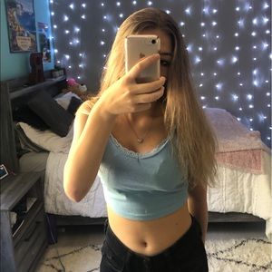 SHEIN - blue halter top